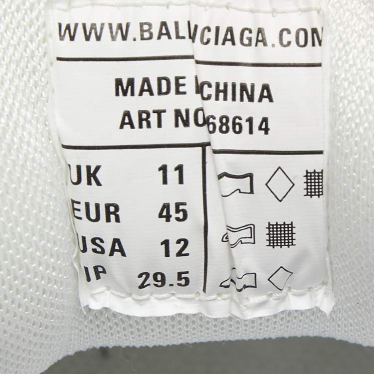 Pre Owned Balenciaga White Leather and Mesh Track 2 Sneakers Size 45