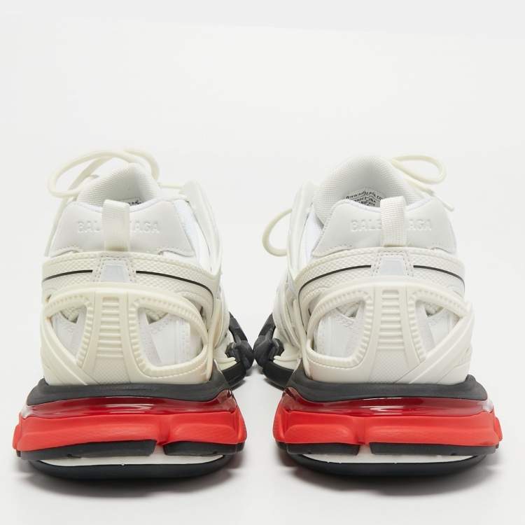 Pre Owned Balenciaga White Leather and Mesh Track 2 Sneakers Size 45