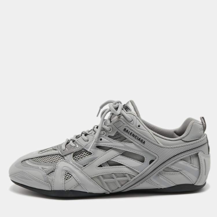Pre Owned Balenciaga Grey Mesh and Leather Track Sneakers Size 43