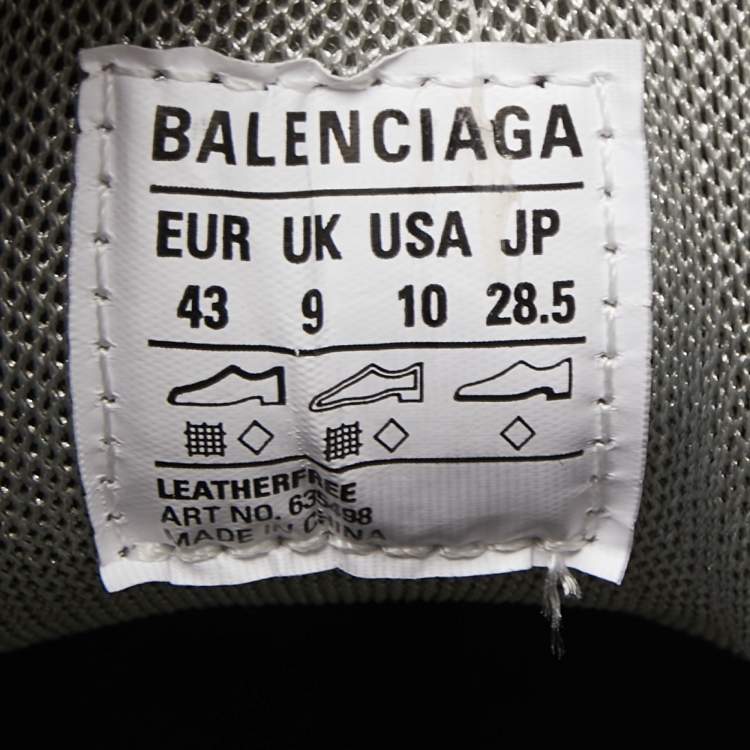 Pre Owned Balenciaga Grey Mesh and Leather Track Sneakers Size 43