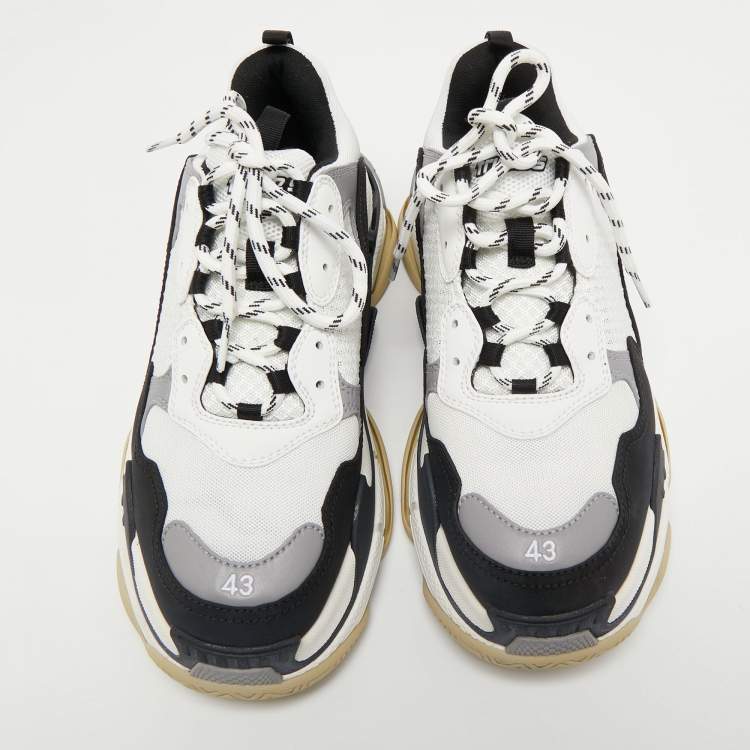 Pre Owned Balenciaga  Multicolor Mesh and Leather Triple S Sneakers Size 43