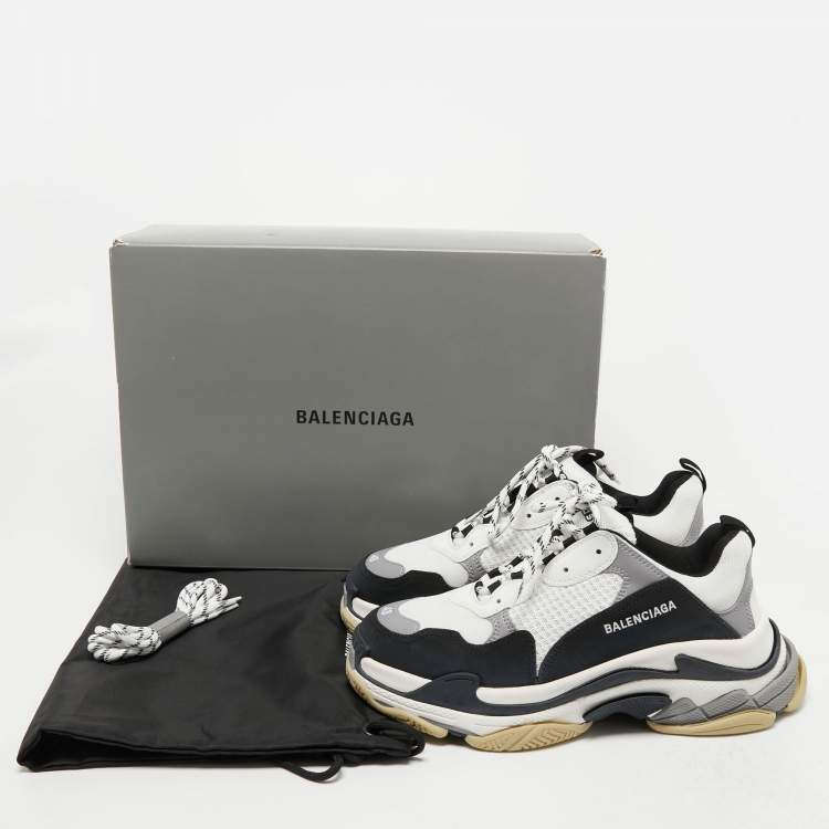 Pre Owned Balenciaga  Multicolor Mesh and Leather Triple S Sneakers Size 43