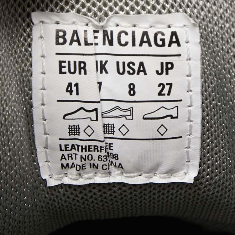 Pre Owned Balenciaga Grey Leather and Mesh Drive Sneakers Size 41