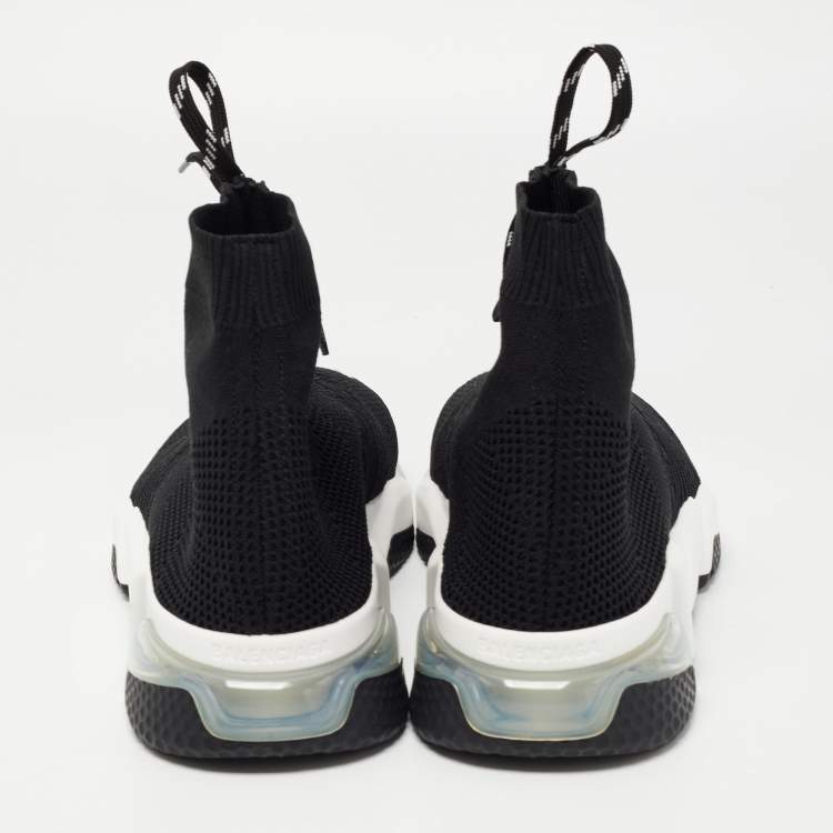 مملوكة مسبقًا Balenciaga Black Knit Fabric Speed 2.0 High Top Sneakers Size 41