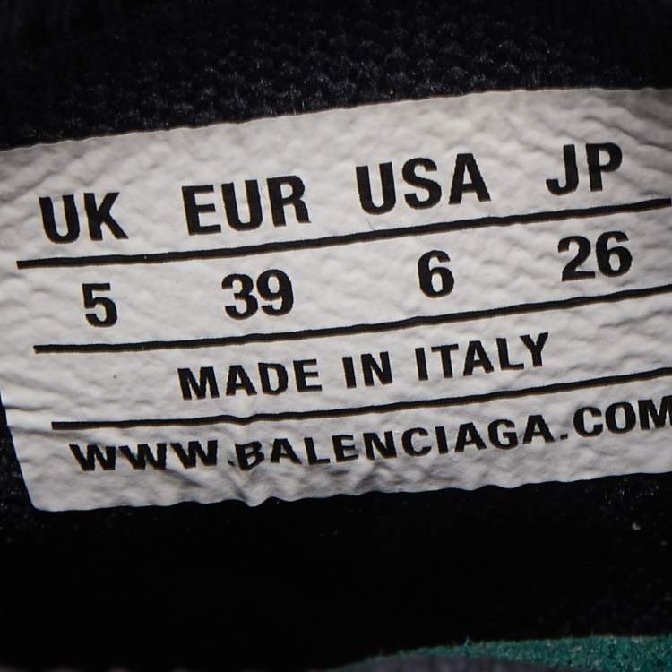 Pre Owned Balenciaga Navy Blue Knit Fabric Speed Trainer Sneakers Size 39