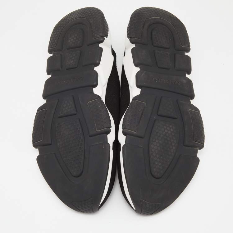 Pre Owned Balenciaga Black Knit Fabric Speed Trainer Lace Up Sneakers Size 44