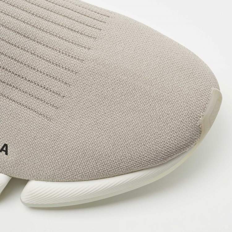 Pre Owned Balenciaga Grey Knit Speed Trainer Sneakers Size 44