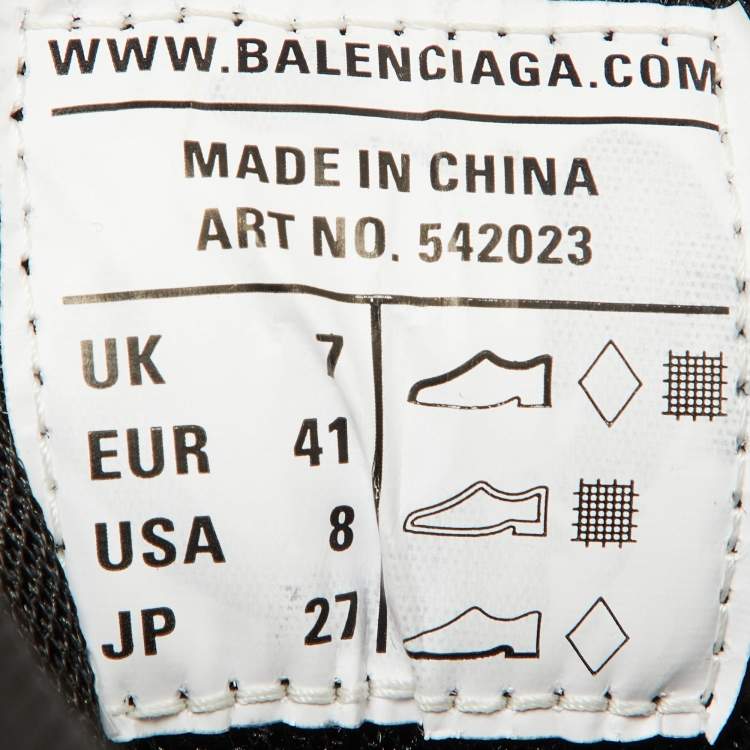 Pre Owned Balenciaga Grey Leather and Mesh Track Sneakers Size 41