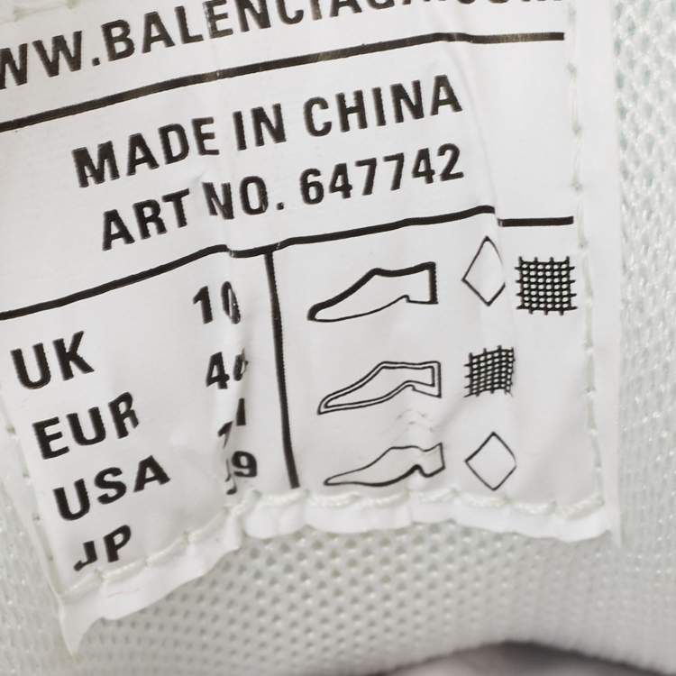 Pre Owned Balenciaga White/Transparent Faux Leather and PVC Track Clear Sole Sneakers Size 44