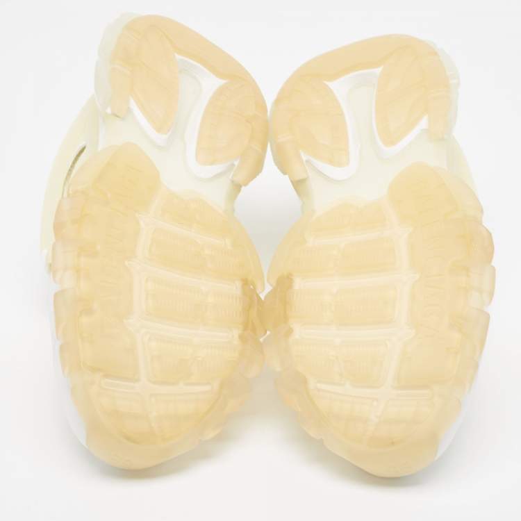 Pre Owned Balenciaga White/Transparent Faux Leather and PVC Track Clear Sole Sneakers Size 44