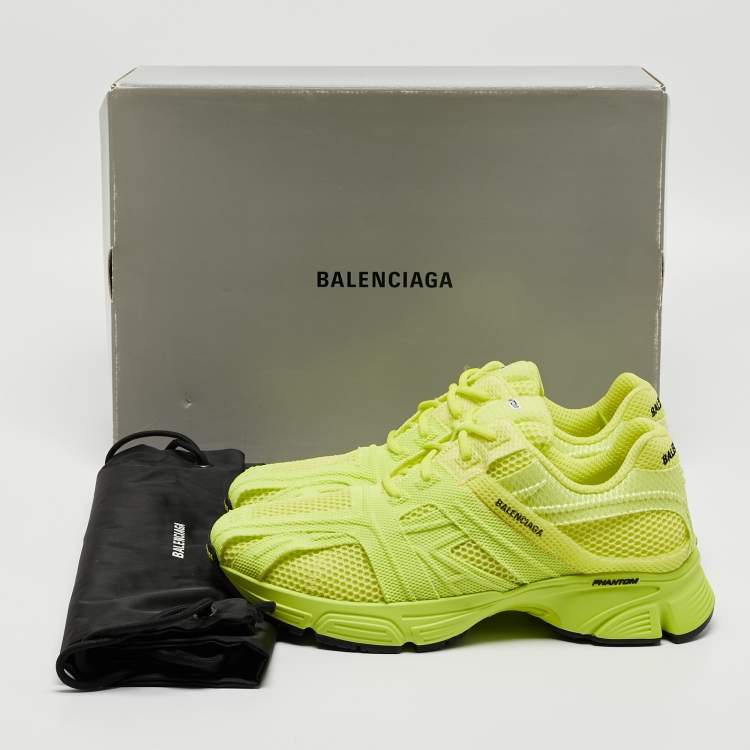 Pre Owned Balenciaga Green Mesh And Fabric Low Top Sneakers Size 44