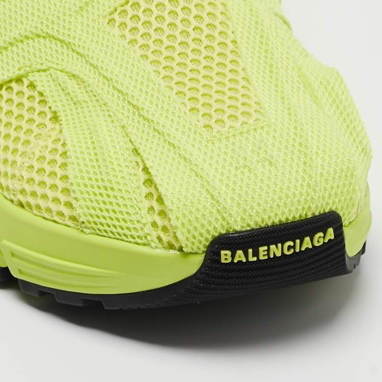Pre Owned Balenciaga Green Mesh And Fabric Low Top Sneakers Size 44