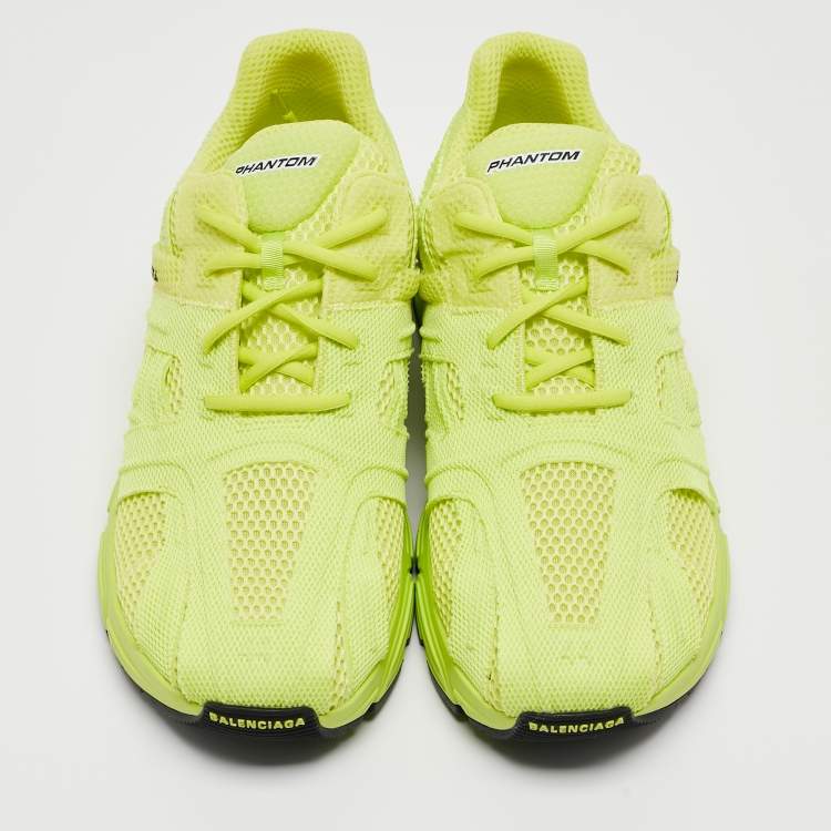 Pre Owned Balenciaga Green Mesh And Fabric Low Top Sneakers Size 44