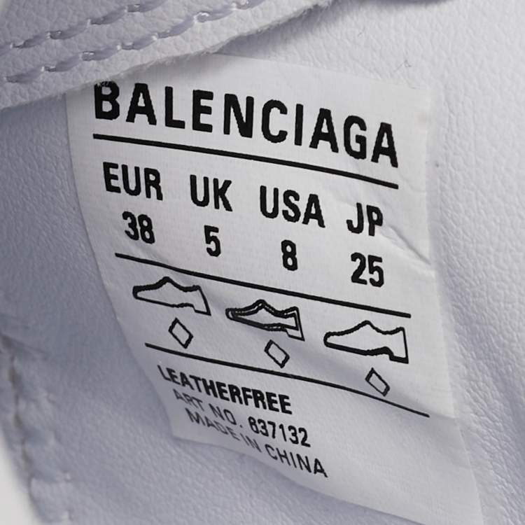 Pre Owned Balenciaga White Faux Leather Soccer Low Top Sneakers Size 38