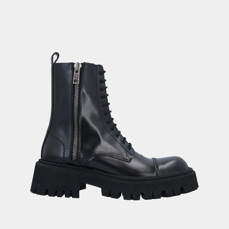 Balenciaga leather combat boots best sale