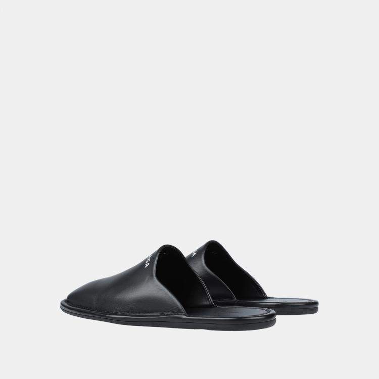 Pre Owned Balenciaga Black Leather Mules Size 39