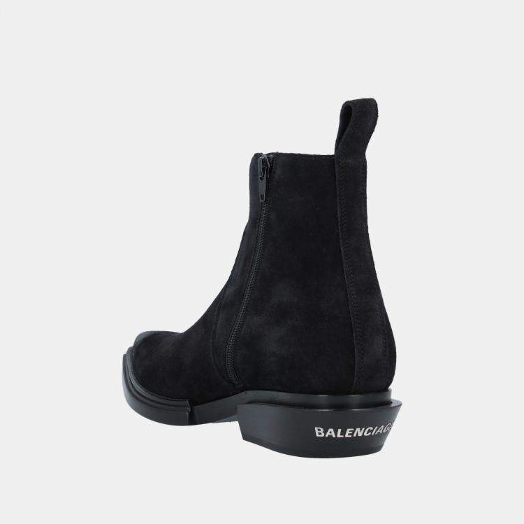 Pre Owned Balenciaga Black Suede Ankle Boots Size 44