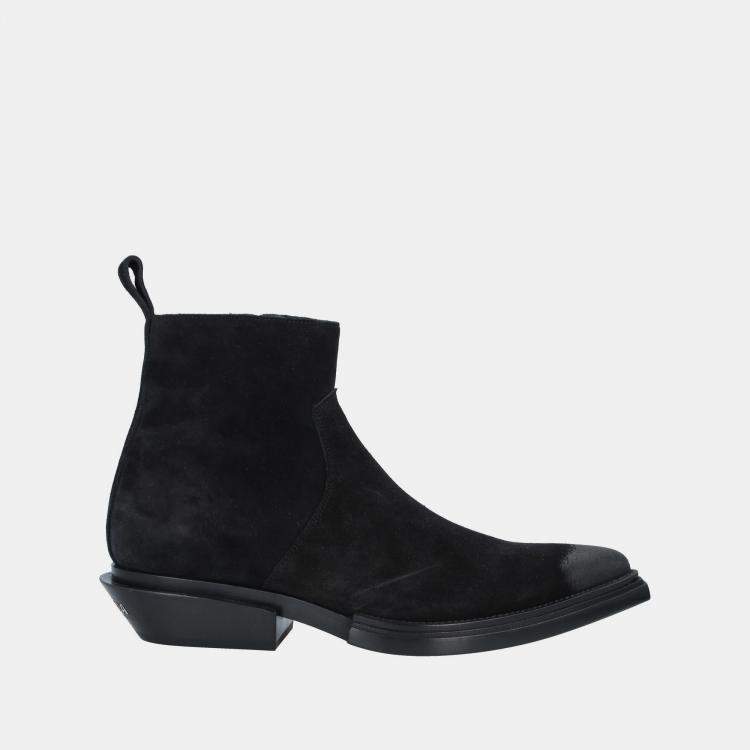Pre Owned Balenciaga Black Suede Ankle Boots Size 44