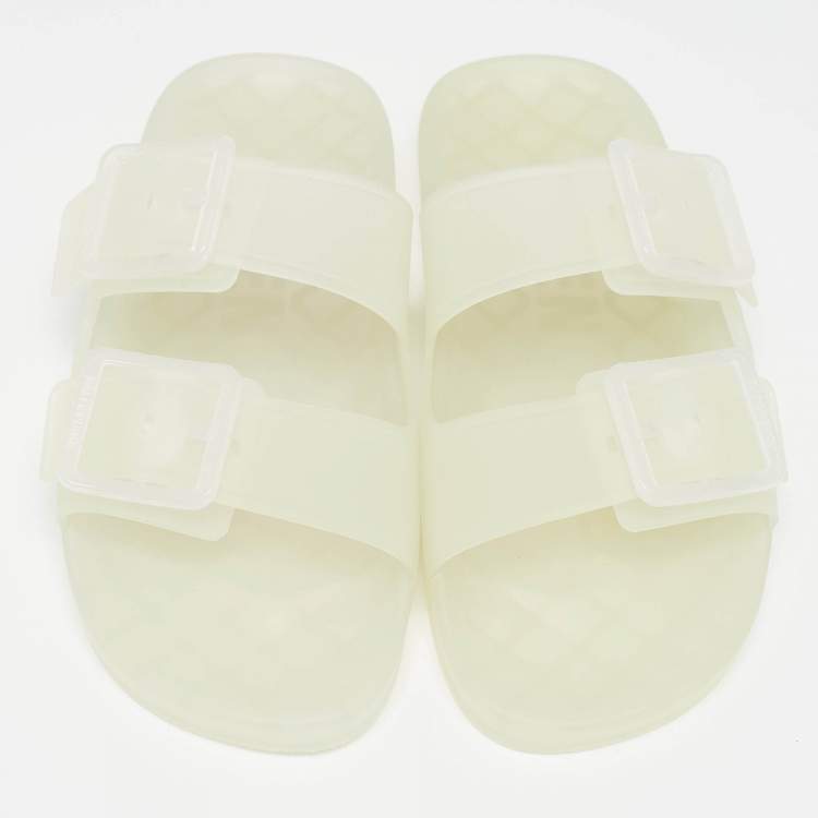Pre Owned Balenciaga Transparent Rubber Mallorca Slides Size 42