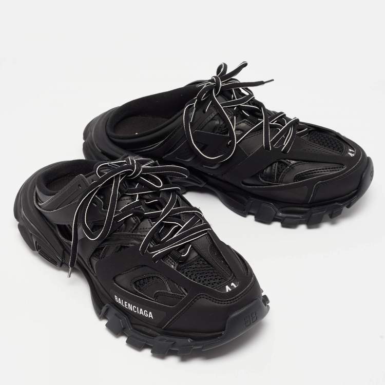 Pre Owned Balenciaga Black Mesh Track Mule Sneakers Size 41