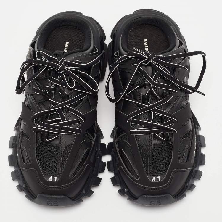 Pre Owned Balenciaga Black Mesh Track Mule Sneakers Size 41