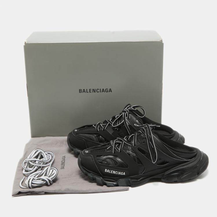 Pre Owned Balenciaga Black Mesh Track Mule Sneakers Size 41
