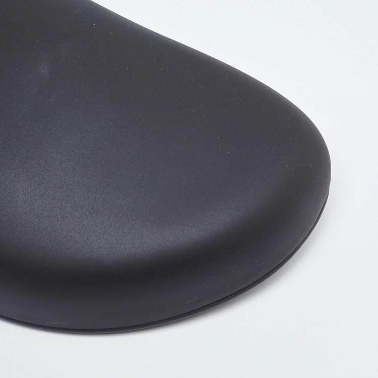 Pre Owned Balenciaga Black Rubber Flat Mules Size 42
