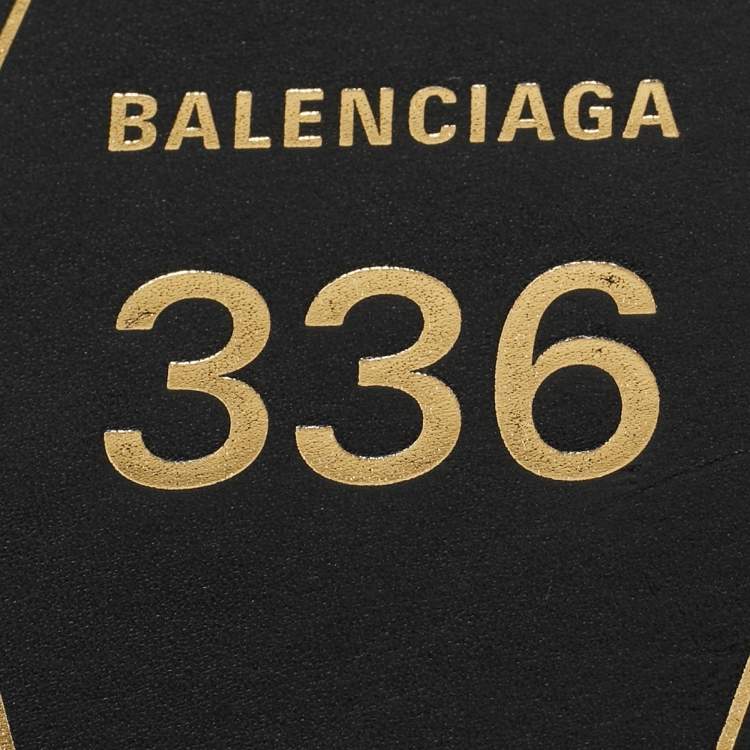 Pre Owned Balenciaga Black Leather Hotel Diamond Key Ring
