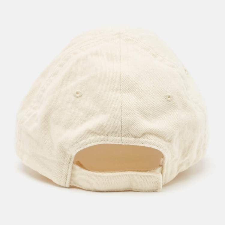 Pre Owned Balenciaga Cream BB Icon Embroidered Baseball Cap S
