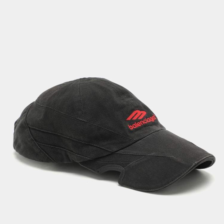 Pre Owned Balenciaga Black Cotton Baseball Cap Size M