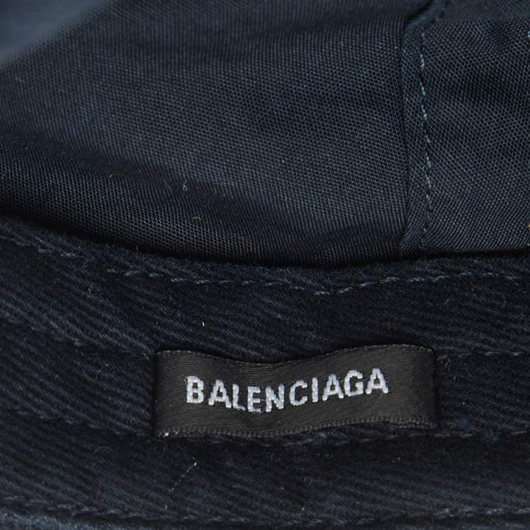 Pre Owned Balenciaga Navy Blue Cotton Unity Snowboard Logo Cap L