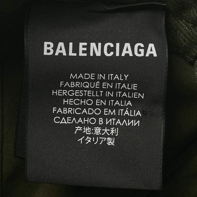 Pre Owned Balenciaga Green Logo Embroidered Cotton Baseball Cap L
