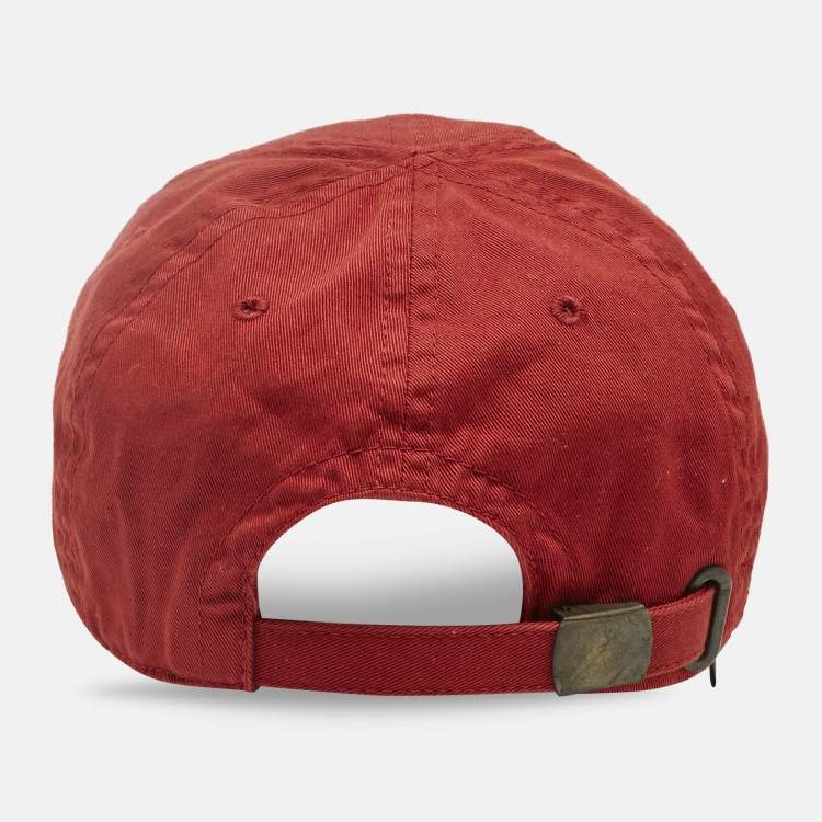 Pre Owned Balenciaga Red Campaign Embroidered Cotton Cap L