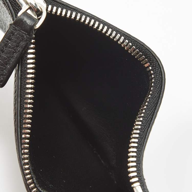 Pre Owned Balenciaga Cash Card Case On Keychain Black Leather 