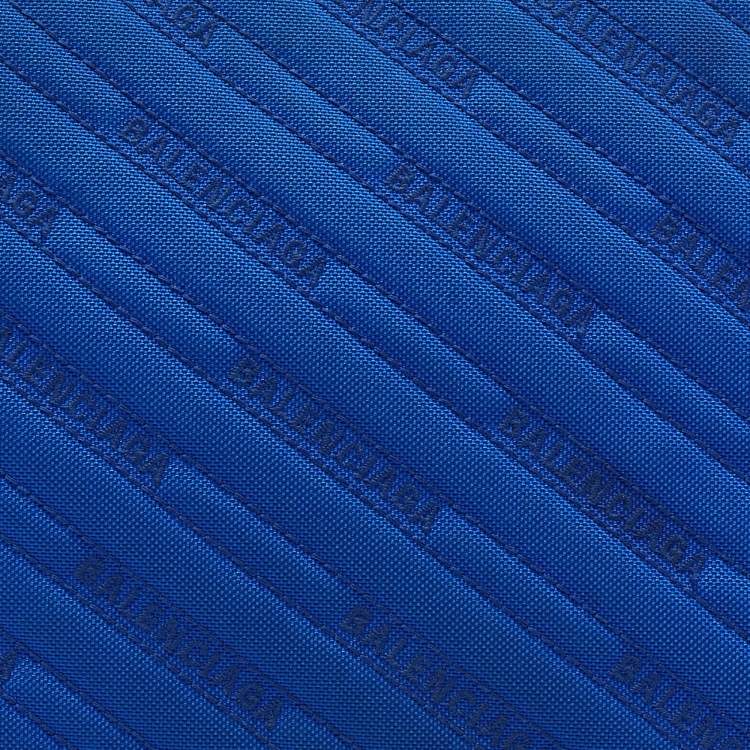 Pre Owned Balenciaga Blue/Black Logo Nylon iPad Case