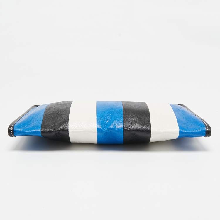 Pre Owned Balenciaga Tricolor Leather Stripe Bazar Pouch