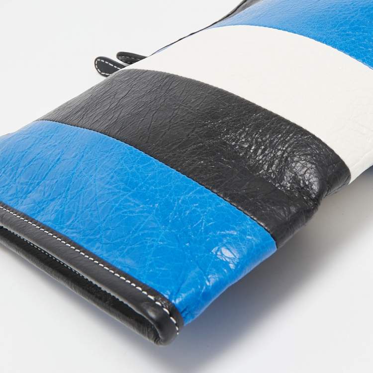 Pre Owned Balenciaga Tricolor Leather Stripe Bazar Pouch