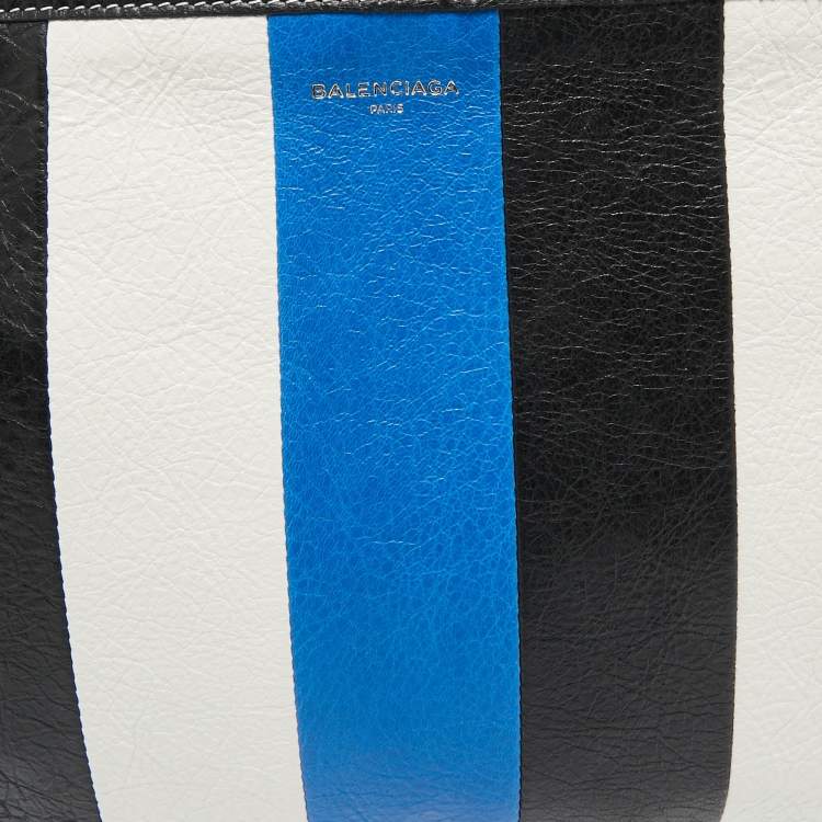 Pre Owned Balenciaga Tricolor Leather Stripe Bazar Pouch