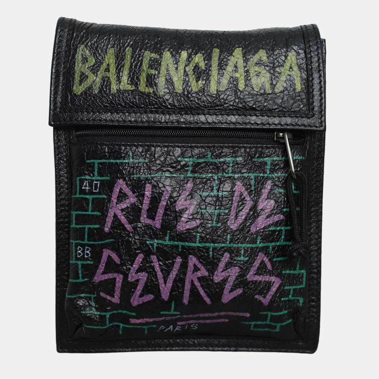 Pre Owned Balenciaga Graffiti Explorer Crossbody Pouch