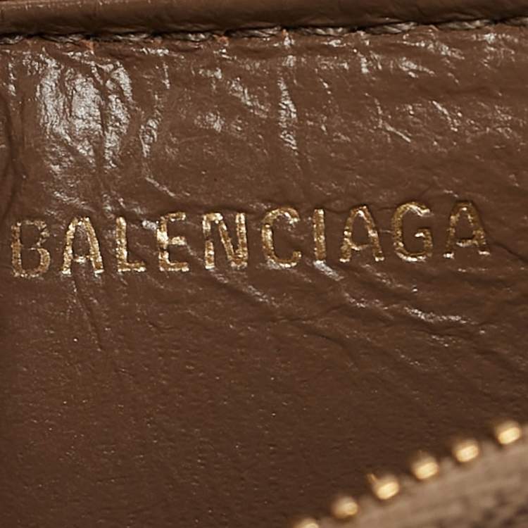 Pre Owned Balenciaga Brown BB Monogram Canvas Lanyard Card Holder