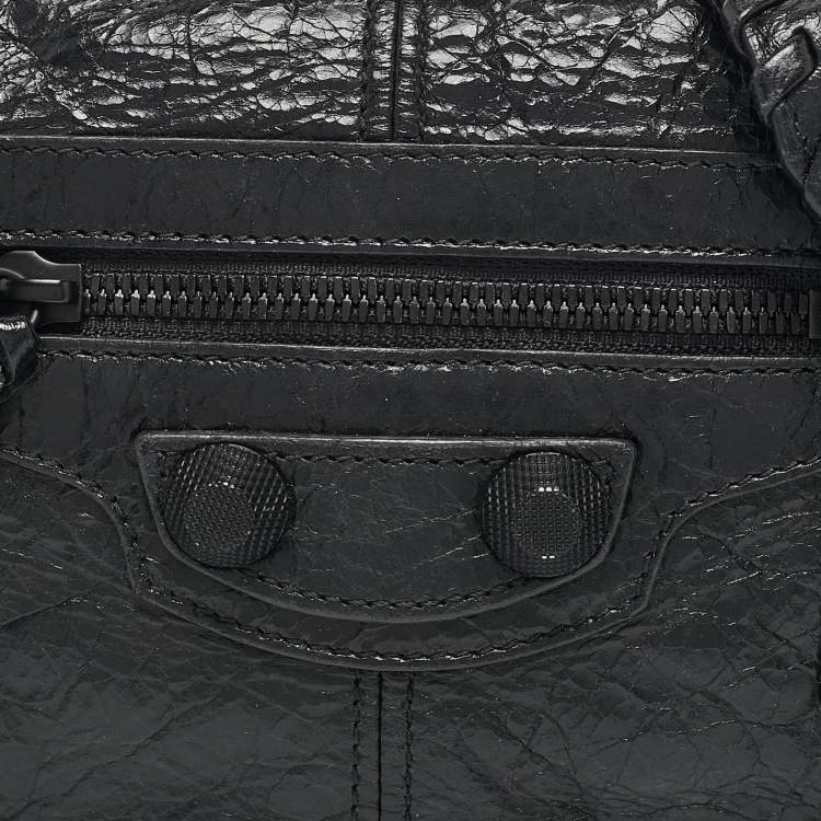 Pre Owned Balenciaga Black Leather Le Cagole Flap Shoulder Bag
