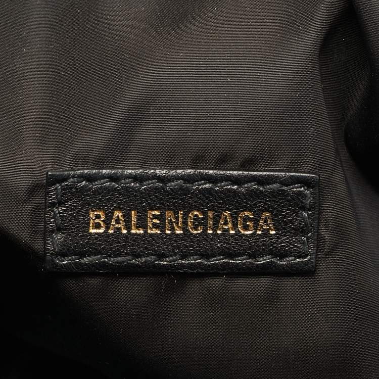 Pre Owned Balenciaga Black Nylon Logo Belt Bag