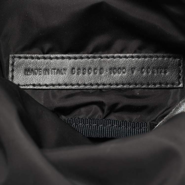 Pre Owned Balenciaga Black Nylon Logo Belt Bag
