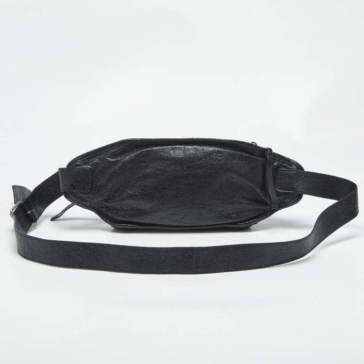 Pre Owned Balenciaga Black Glossy Leather Neo Lift Sling Belt Bag