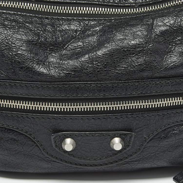 Pre Owned Balenciaga Black Glossy Leather Neo Lift Sling Belt Bag