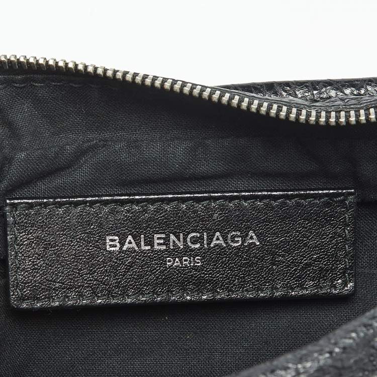 Pre Owned Balenciaga Black Glossy Leather Neo Lift Sling Belt Bag
