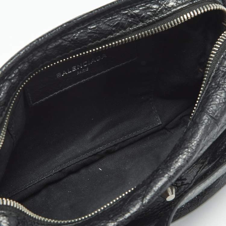 Pre Owned Balenciaga Black Glossy Leather Neo Lift Sling Belt Bag