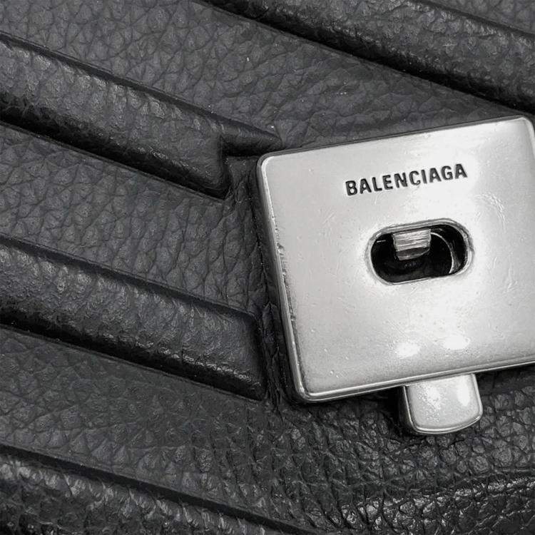 Pre Owned Balenciaga Calf Wrap Shoulder Bag Black Leather