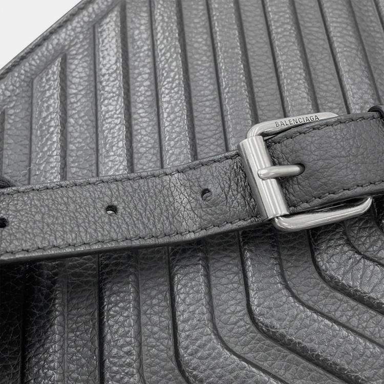 Pre Owned Balenciaga Calf Wrap Shoulder Bag Black Leather