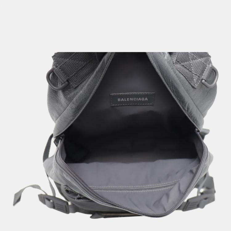 Pre Owned Balenciaga Army Webbed Multi-Strap Leather Backpack